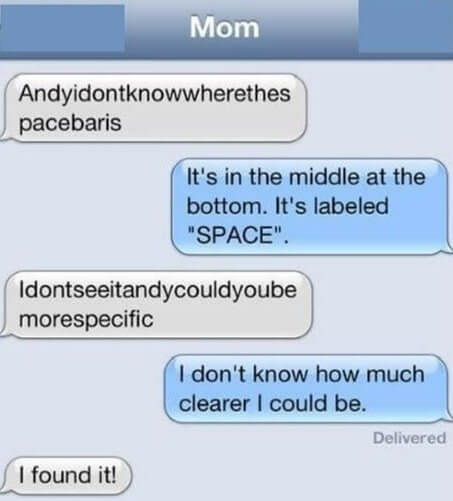 What's up With All the Parents Missing the Space Bar?