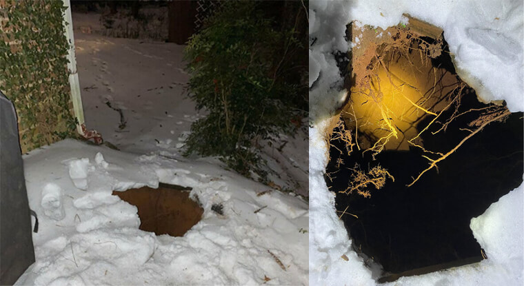 This Person Who Fell Into a Sinkhole Under Their Porch